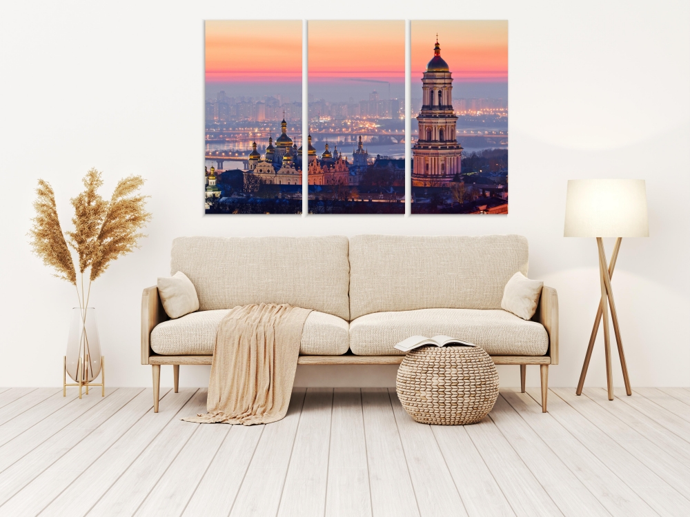 

Картина на холсте Модульные Модульная картина View Sunrise 3 картины 60х120 см.