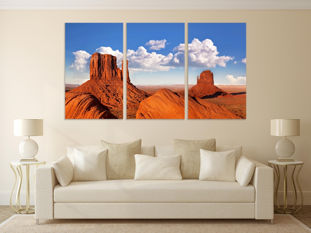 

Картина на холсте Модульные Модульная картина Unique Landscape Monument 3 картины 70х140 см.