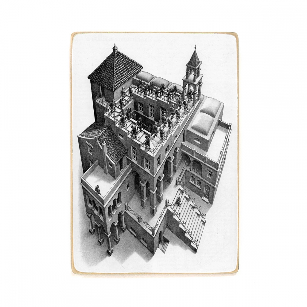 

Деревянный постер Искусство Ascending and Descending - M. C. Escher (1960) А1