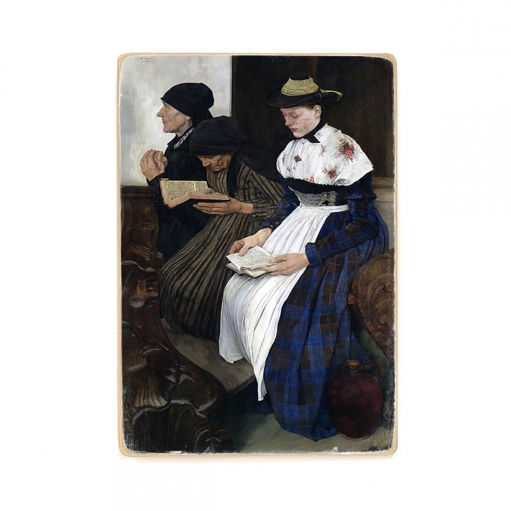 

Деревянный постер Искусство Three Women in Church - Wilhelm Leibl (1881) А1
