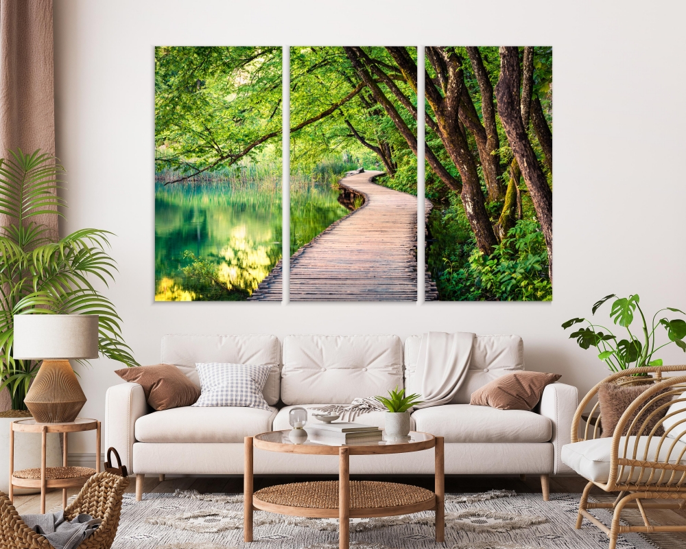 

Картина на холсте Модульные Модульная картина Picturesque Morning 3 картины 25х50 см.