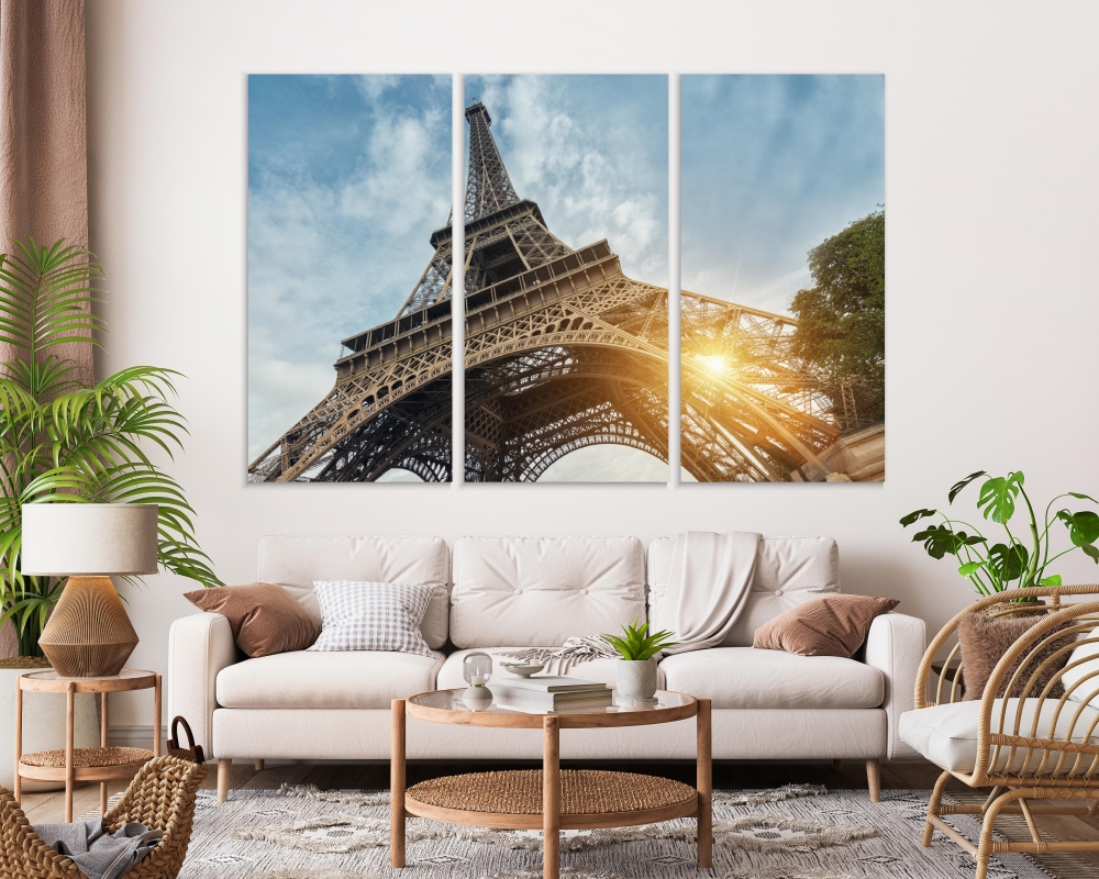 

Картина на холсте Модульные Модульная картина Eiffel Tower Paris 3 картины 60х120 см.