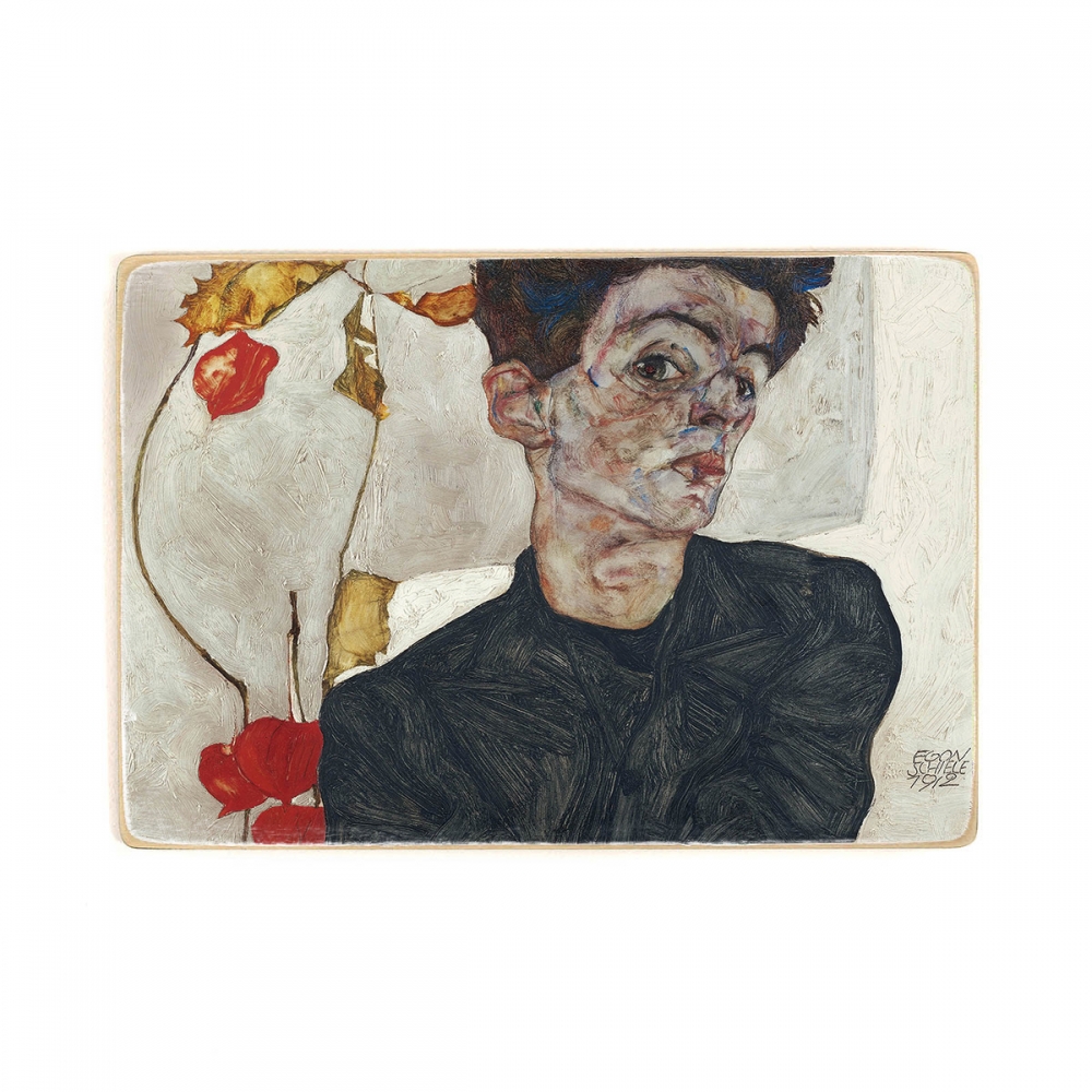 

Деревянный постер Искусство Egon Schiele - Self-Portrait with Physalis А1