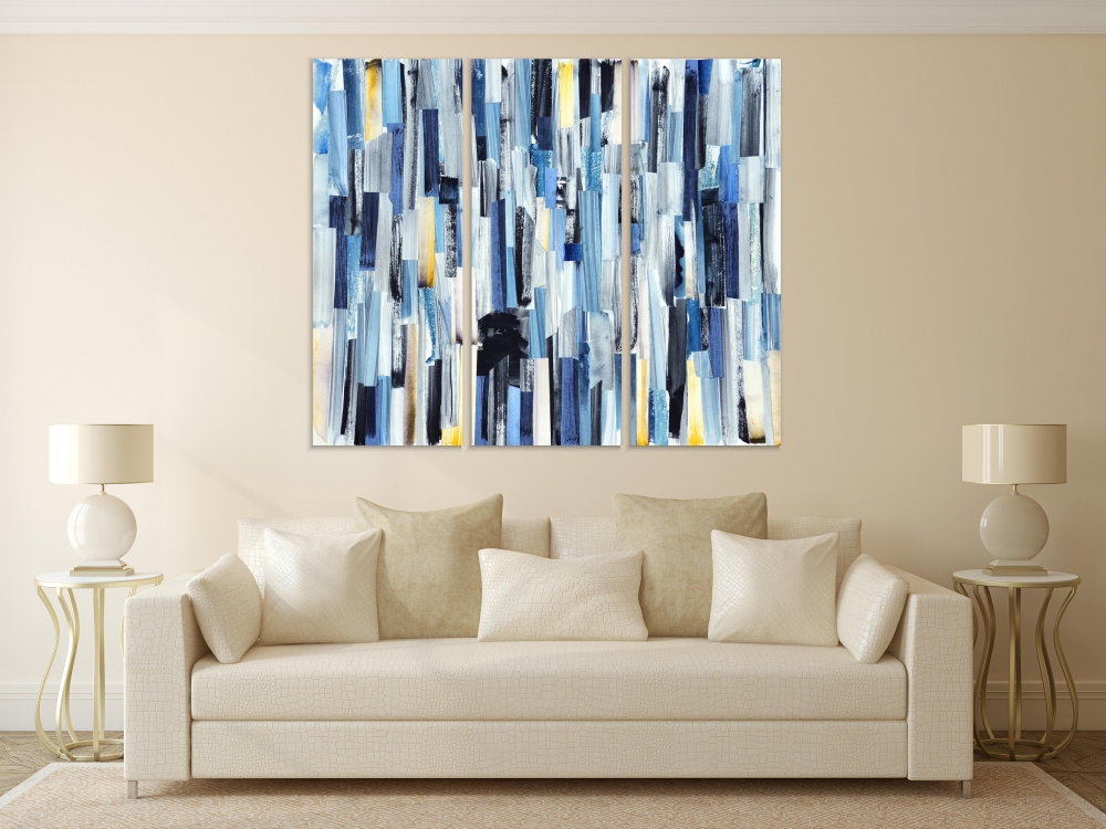 

Картина на холсте Модульные Модульная картина Multicolor Stripes 3 картины 60х120 см.
