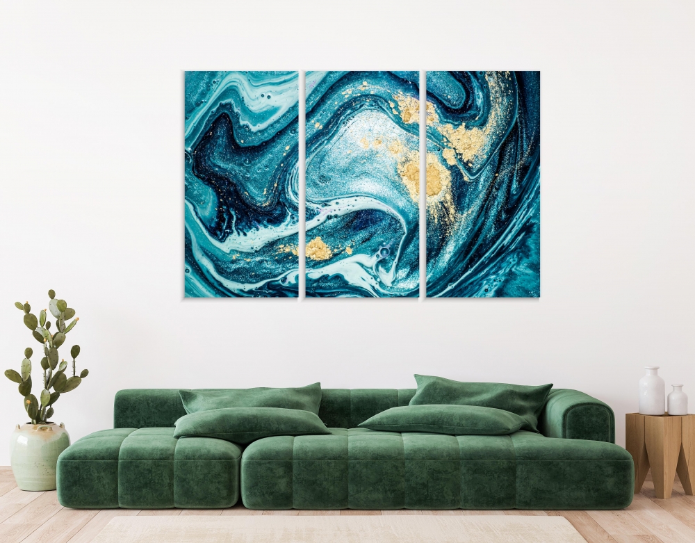 

Картина на холсте Модульные Модульная картина Abstract Ocean 3 картины 60х120 см.