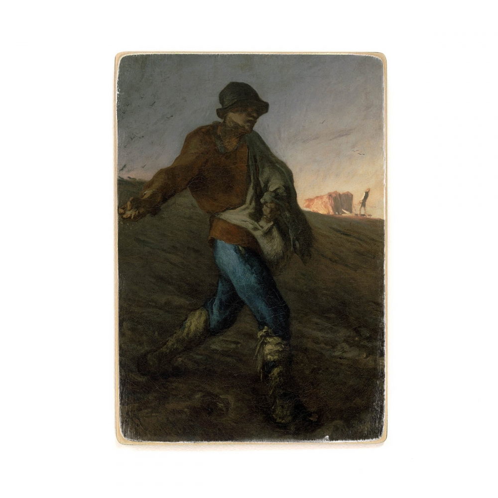 

Деревянный постер Искусство Jean-François Millet - The Sower А1