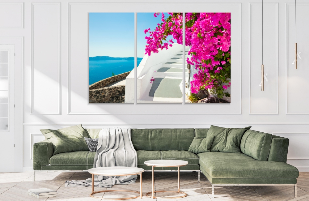 

Картина на холсте Модульные Модульная картина White Architecture Greece 3 картины 60х120 см.