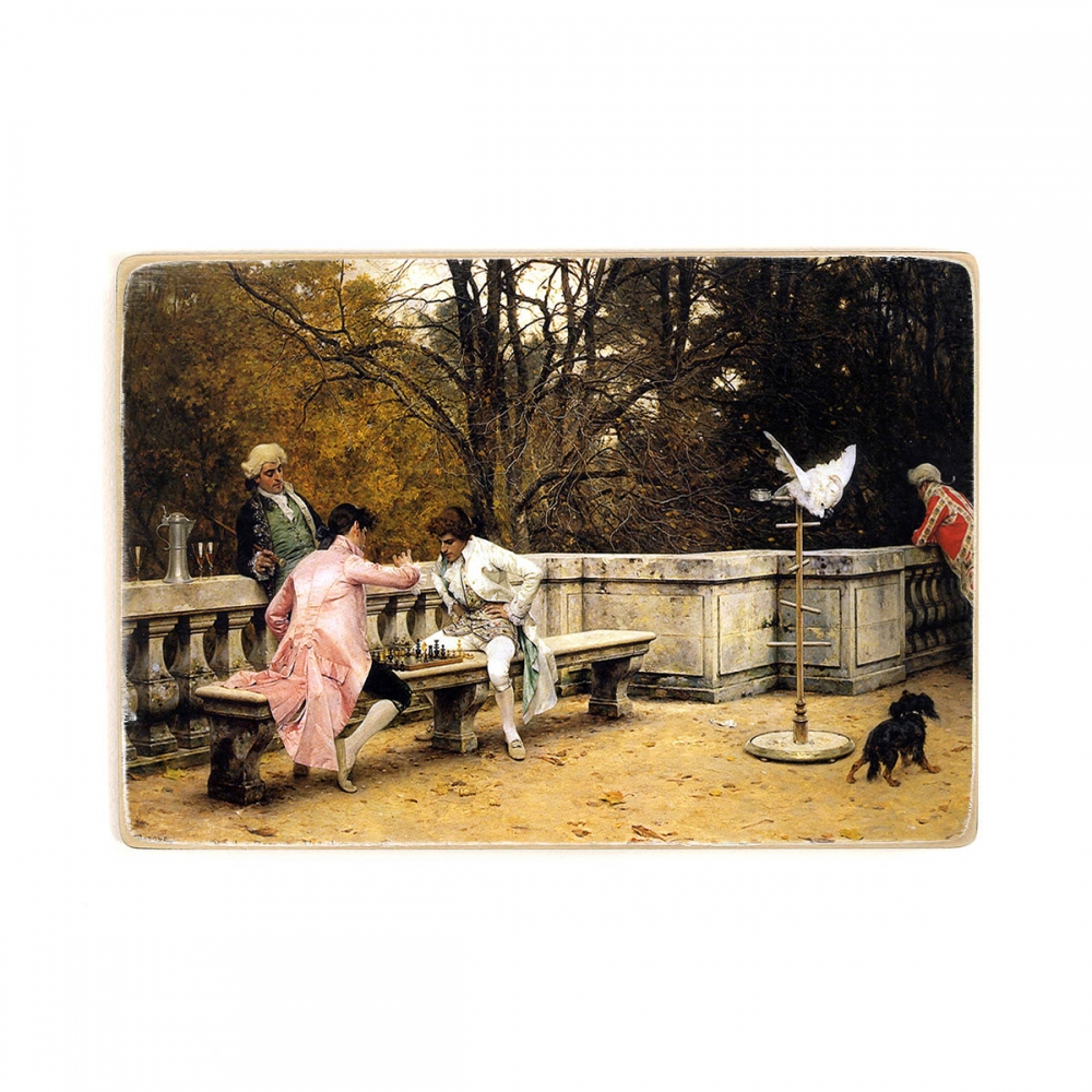 

Деревянный постер Искусство Charles Bargue - The Chess Game (1883) А2