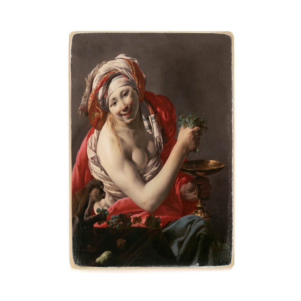 

Деревянный постер Искусство Hendrick ter Brugghen (Dutch - Bacchante with an Ape А1