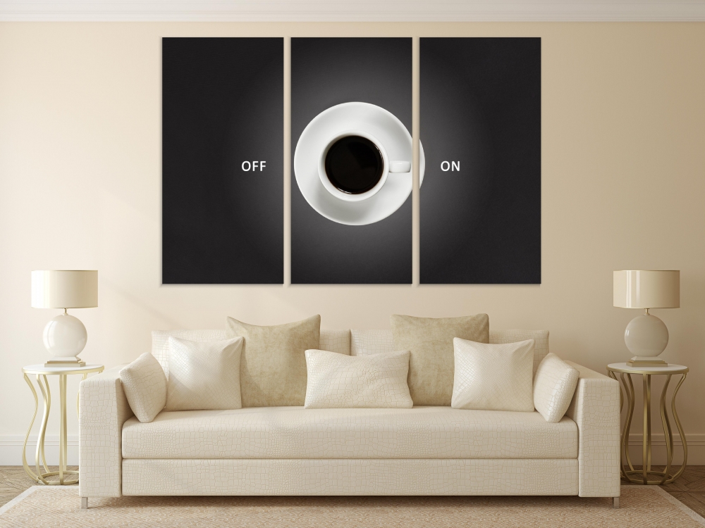 

Картина на холсте Модульные Модульная картина Coffee Time 3 картины 40х80 см.