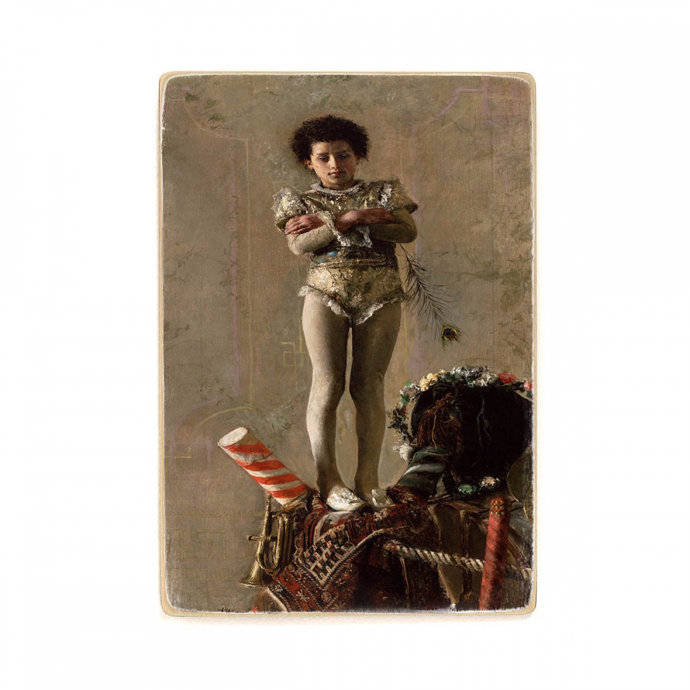 

Деревянный постер Искусство Antonio Mancini, Italian - Il Saltimbanco А2