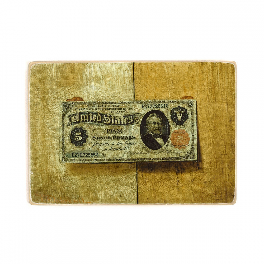 

Деревянный постер Искусство Victor Dubreuil - Five Dollar Bill А2
