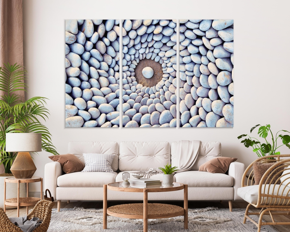 

Картина на холсте Модульные Модульная картина Sea Stones 3 картины 45х90 см.