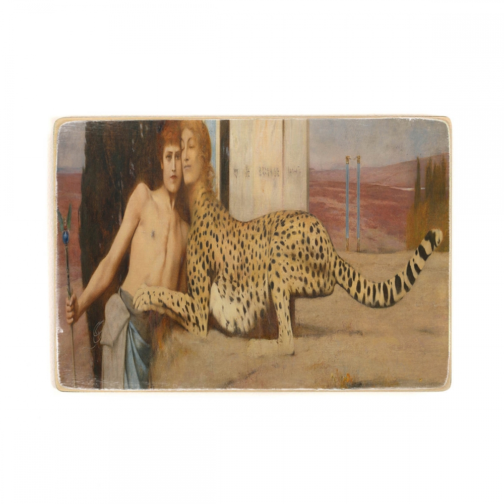 

Деревянный постер Искусство Fernand Khnopff - Caress of the Sphinx (1896) А1