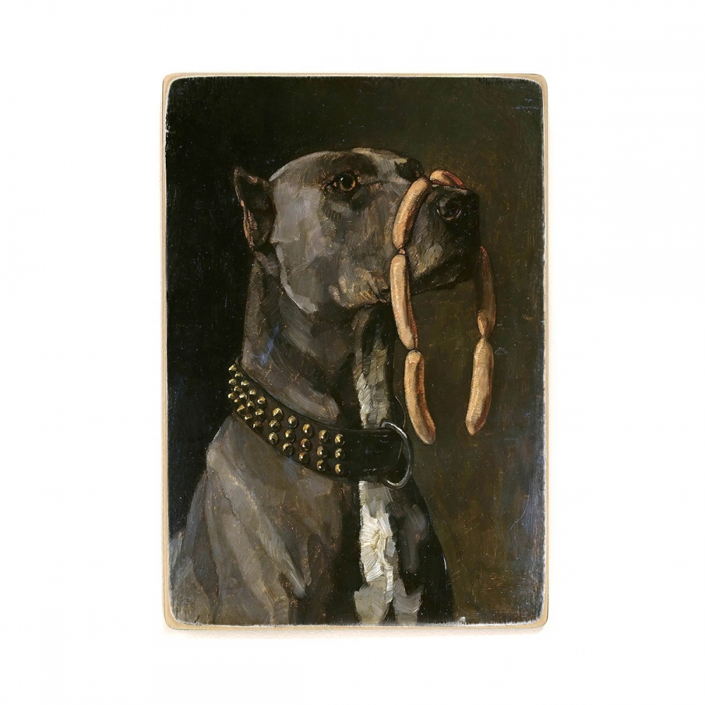 

Деревянный постер Искусство Dog With Sausages (Also Known As Hail Caesar We Who Are About To Die Salute You) - Wilhelm Trubner (1877) А2