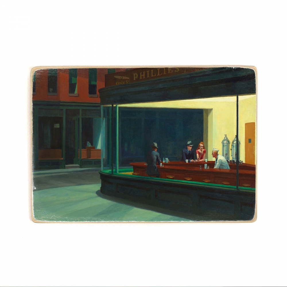 

Деревянный постер Искусство Edward Hopper - Nighthawks (1942) А1