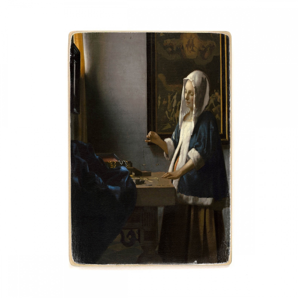 

Деревянный постер Искусство Johannes Vermeer - Woman Holding a Balance А2