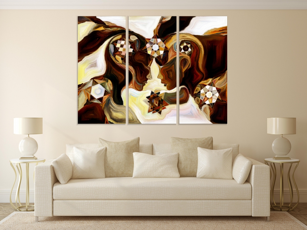 

Картина на холсте Модульные Модульная картина Stained Glass 3 картины 30х60 см.