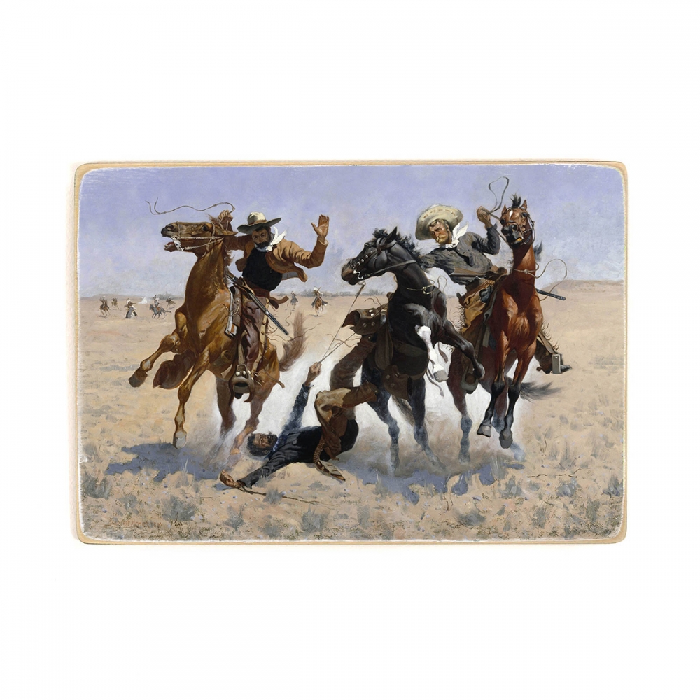 

Деревянный постер Искусство Frederic Remington - Aiding a Comrade А2