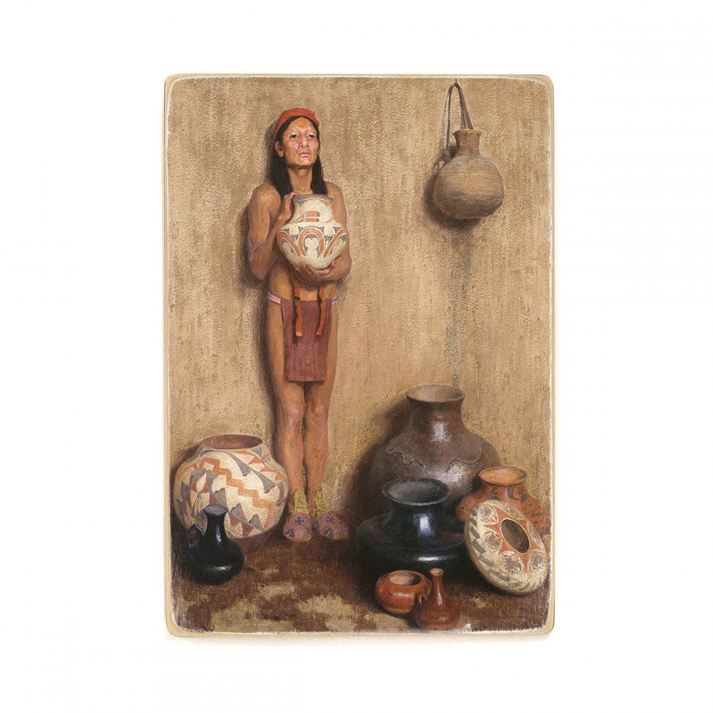 

Деревянный постер Искусство Eanger Irving Couse - Pottery Vendor А1