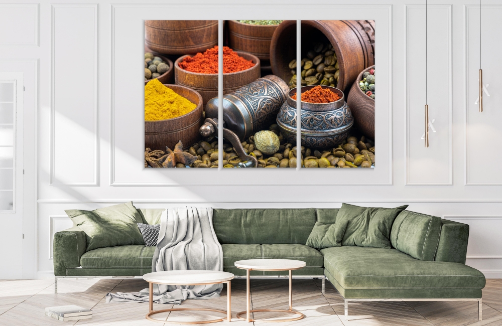 

Картина на холсте Модульные Модульная картина Selection Of Spices 3 картины 60х120 см.