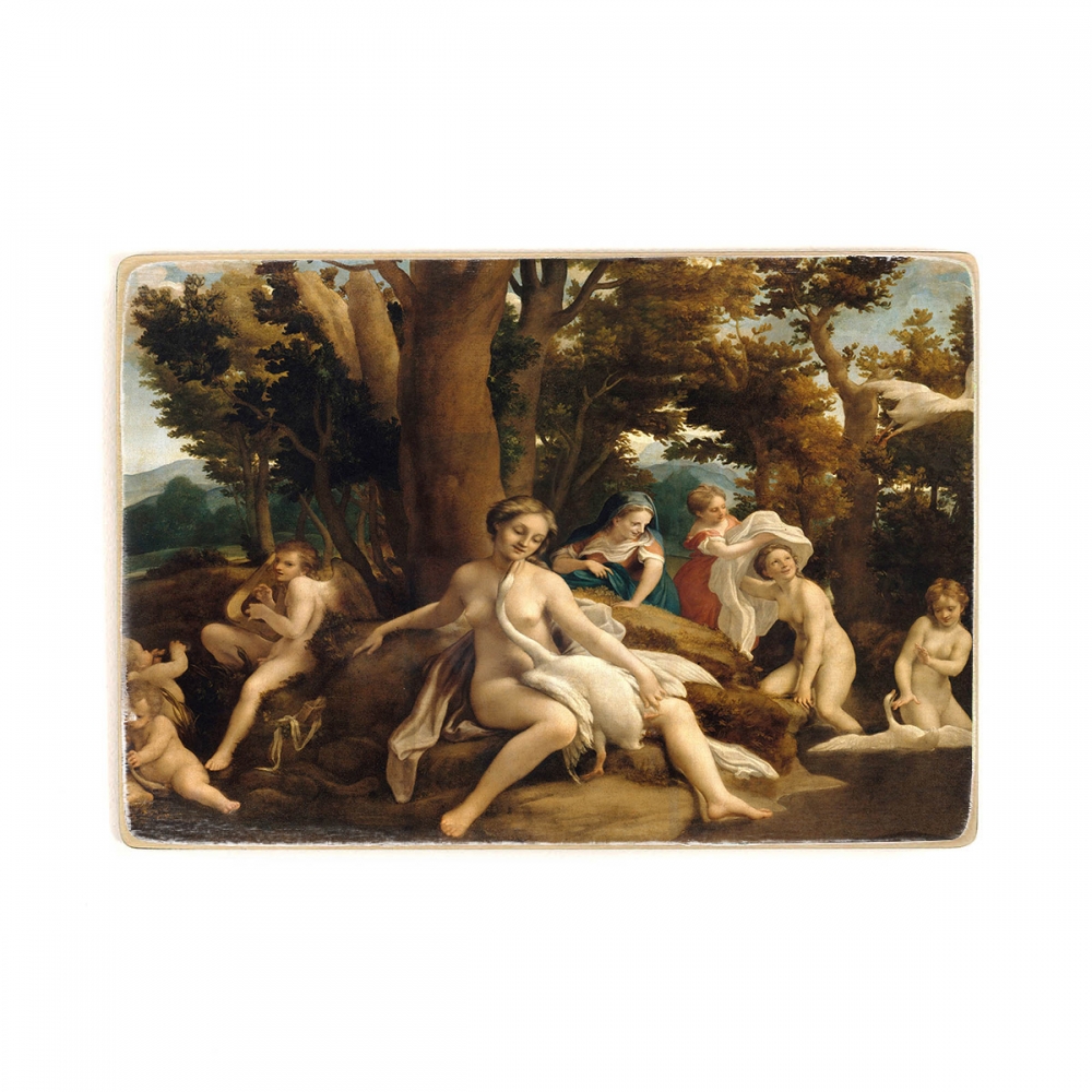 

Деревянный постер Искусство Correggio - Leda and the Swan (1532) А2