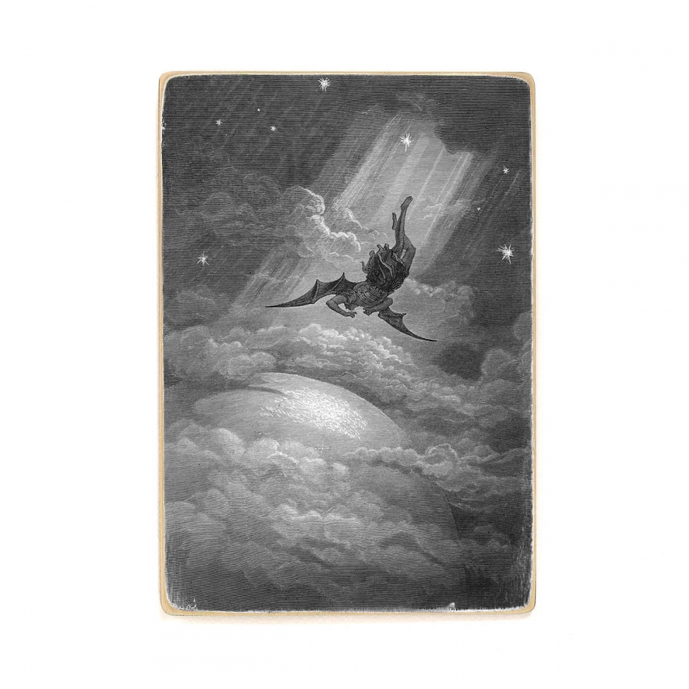 

Деревянный постер Искусство Gustave Dore - Satan in Paradise Lost А2
