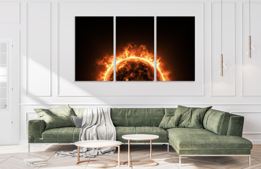 

Картина на холсте Модульные Модульная картина Sun Energy 3 картины 60х120 см.