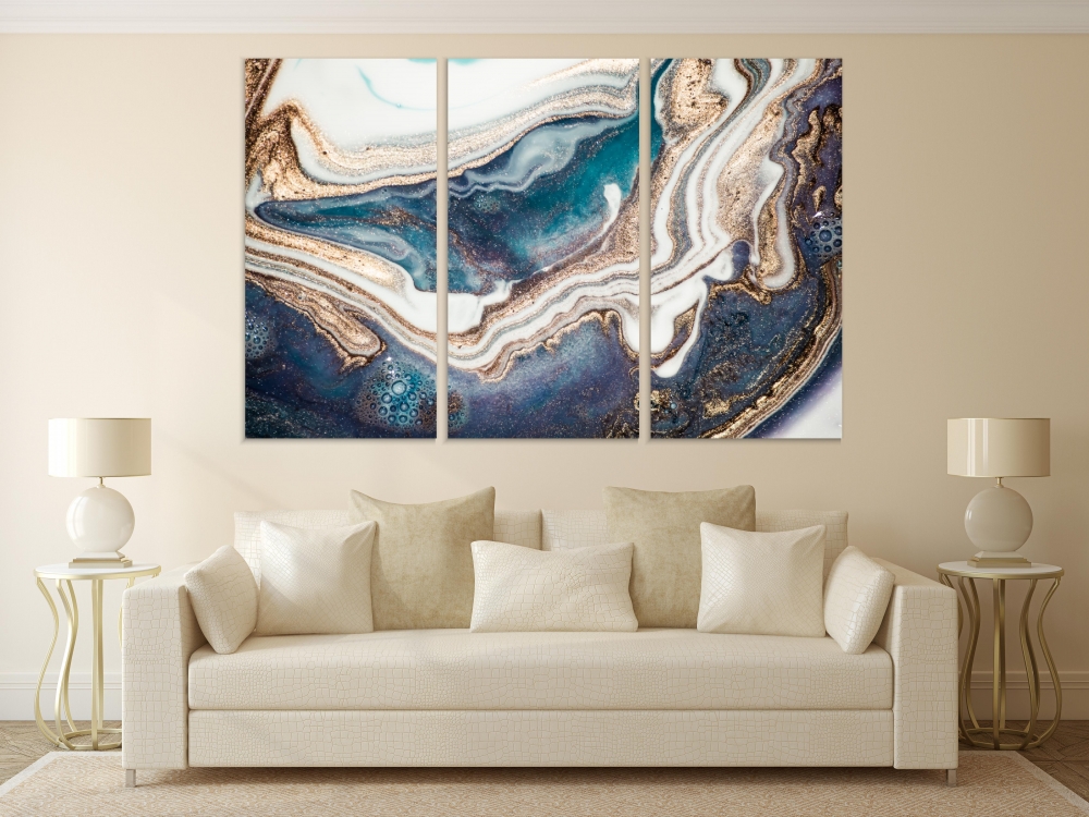 

Картина на холсте Модульные Модульная картина Swirls Of Marble 3 картины 30х60 см.