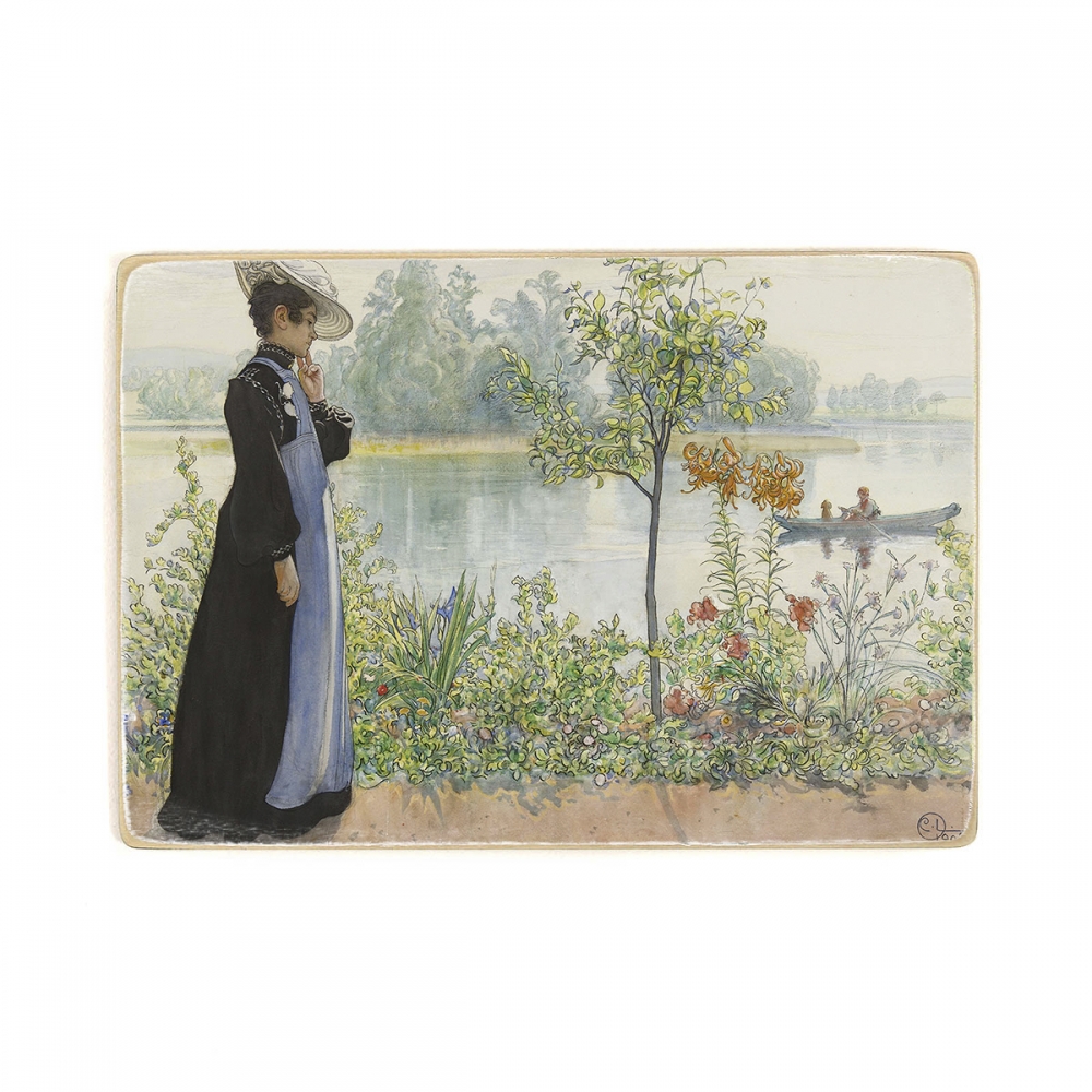 

Деревянный постер Искусство Carl Larsson - Karin by the shore А1