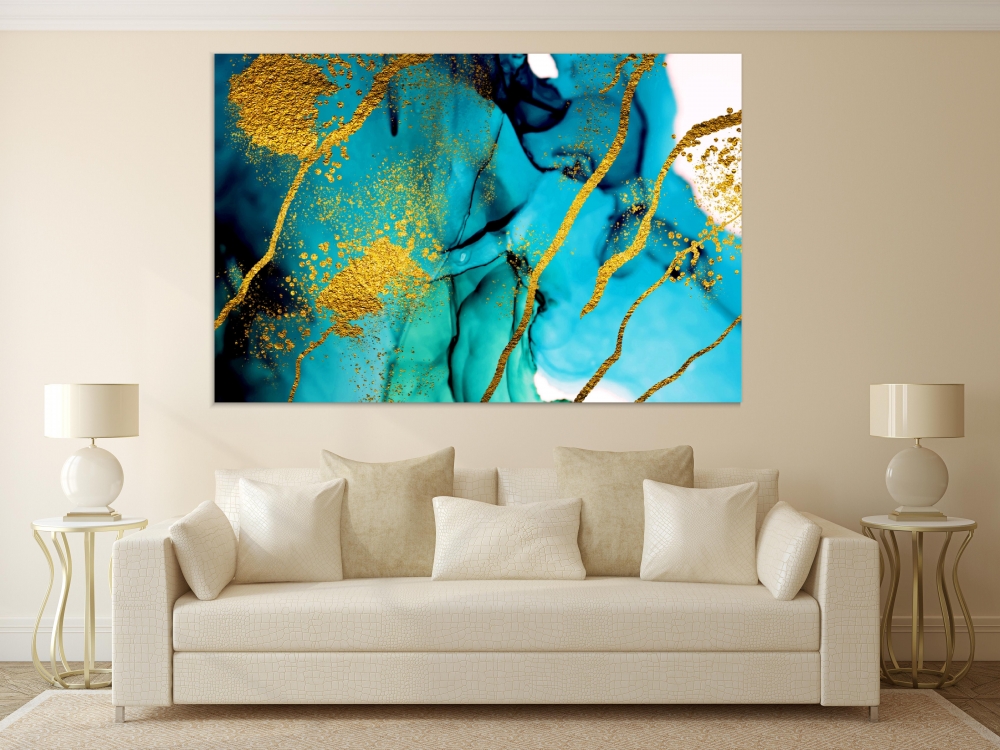 

Картина на холсте Абстракция Exotic Golden Swirl 50х65 см.