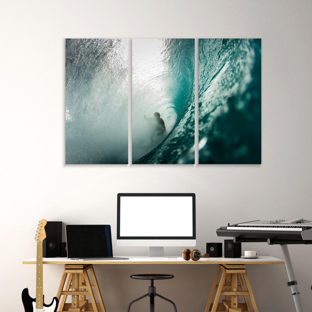 

Картина на холсте Модульные Модульная картина Slipping Inside The Wave 3 картины 40х80 см.