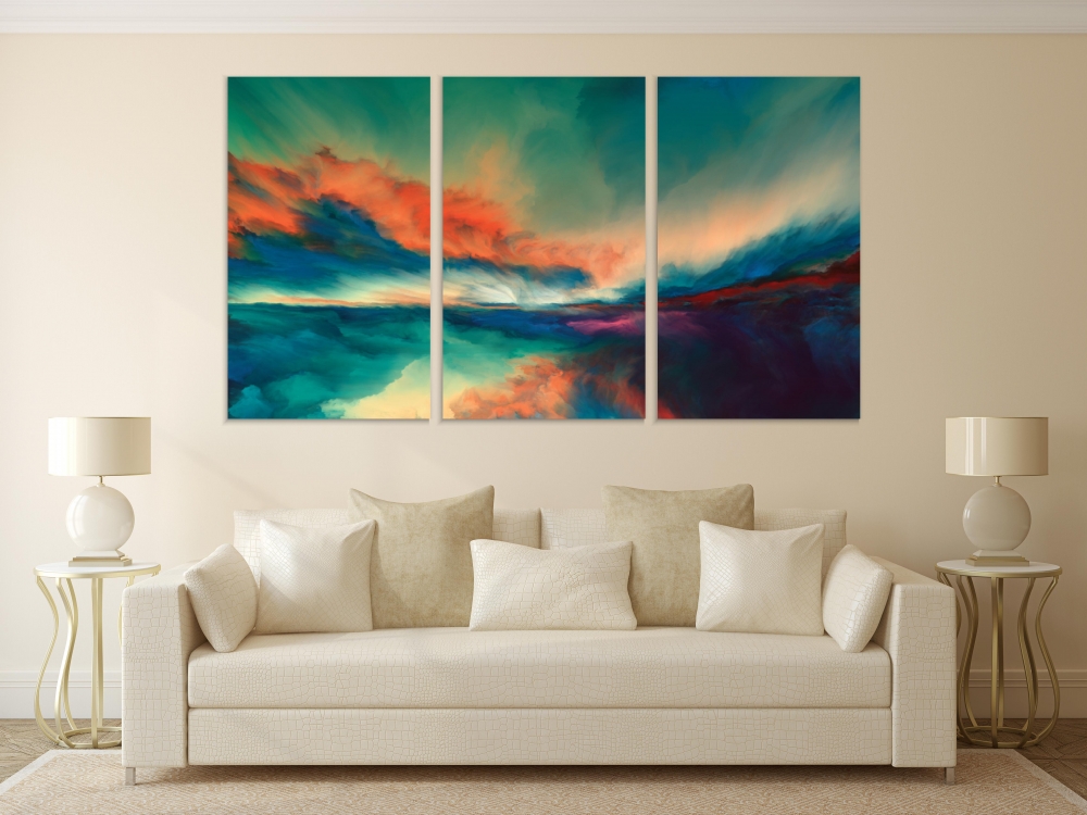 

Картина на холсте Модульные Модульная картина Sunsets Never 3 картины 45х90 см.