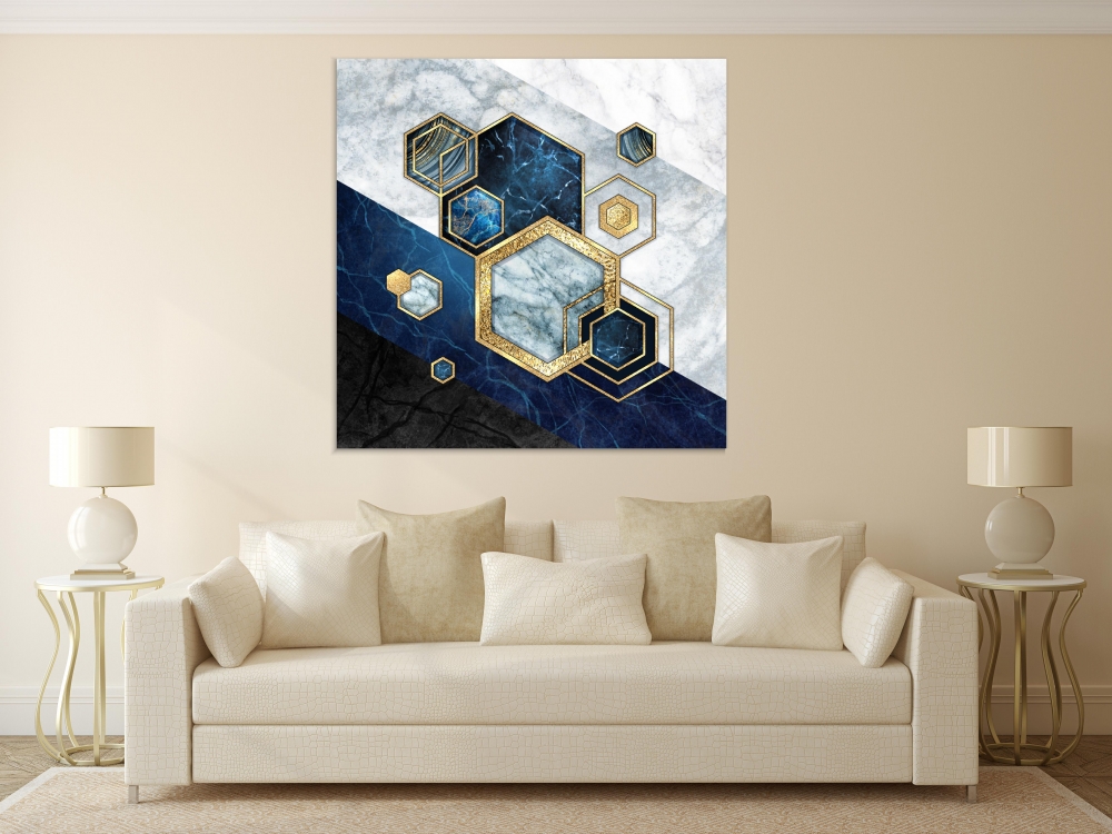 

Картина на холсте Абстракция Hexagonal Shapes 90х90 см.