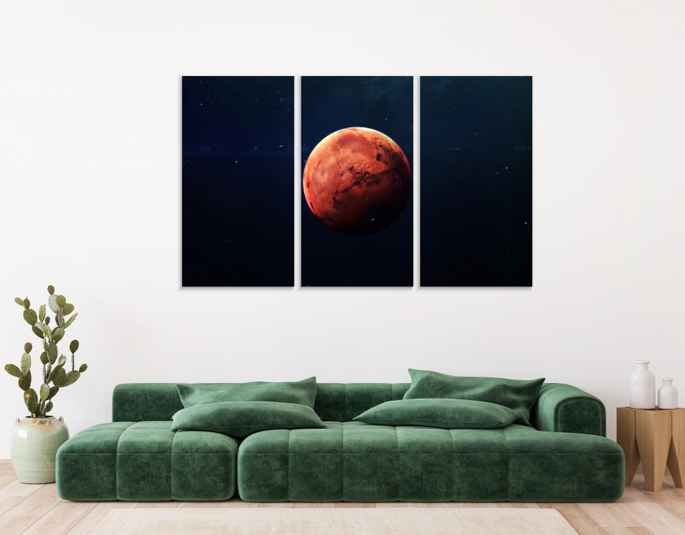 

Картина на холсте Модульные Модульная картина Mars The Red Planet 3 картины 60х120 см.