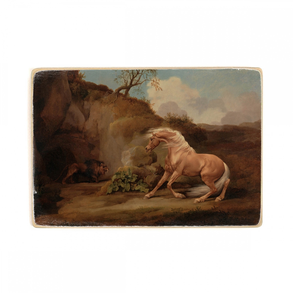 

Деревянный постер Искусство George Stubbs - Horse Frightened by a Lion А2