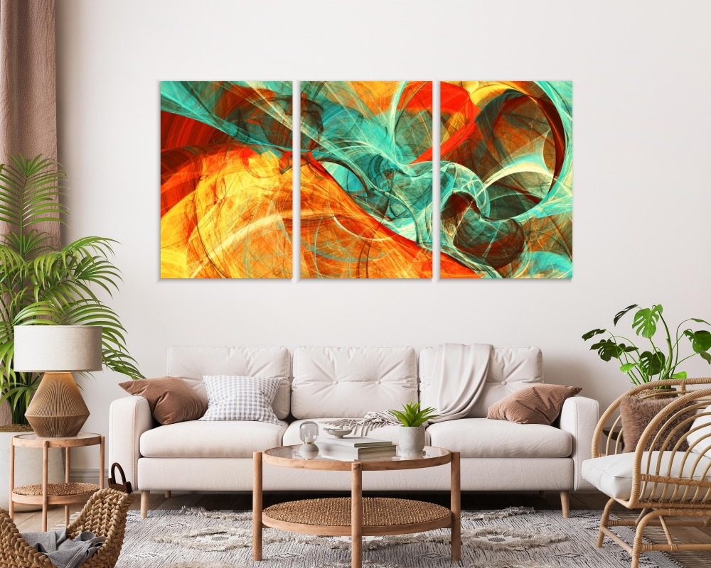 

Картина на холсте Модульные Модульная картина Bright Dynamic Background 3 картины 60х120 см.