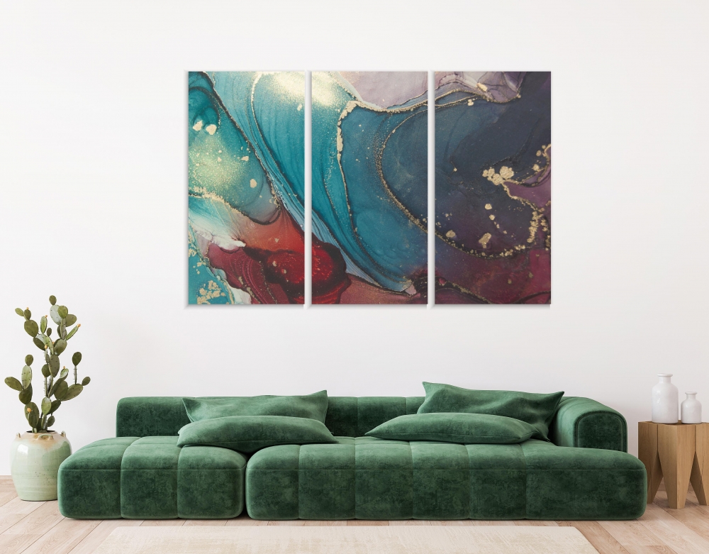 

Картина на холсте Модульные Модульная картина Mixture Of Dark Blue And Purple Colors 3 картины 60х120 см.