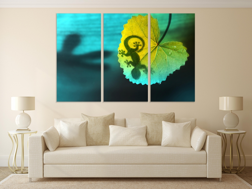 

Картина на холсте Модульные Модульная картина Lizard Silhouette 3 картины 25х50 см.