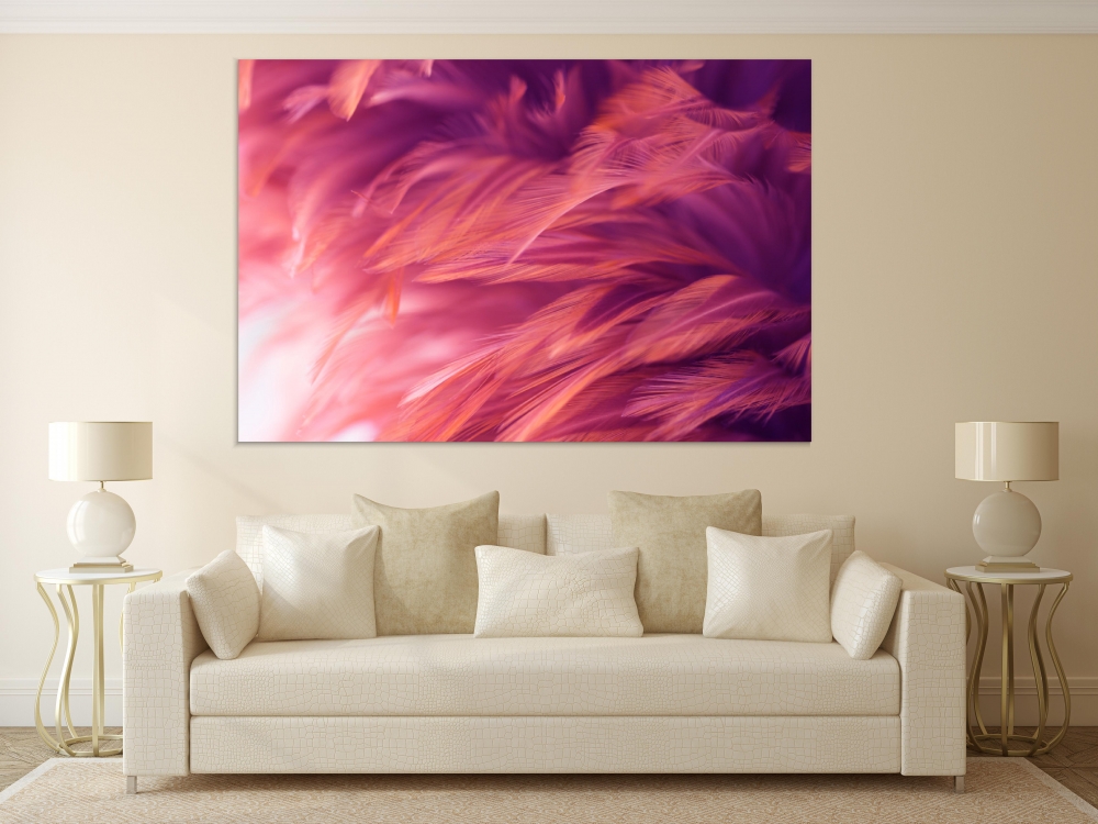 

Картина на холсте Абстракция Coral Pink Feathers 50х65 см.