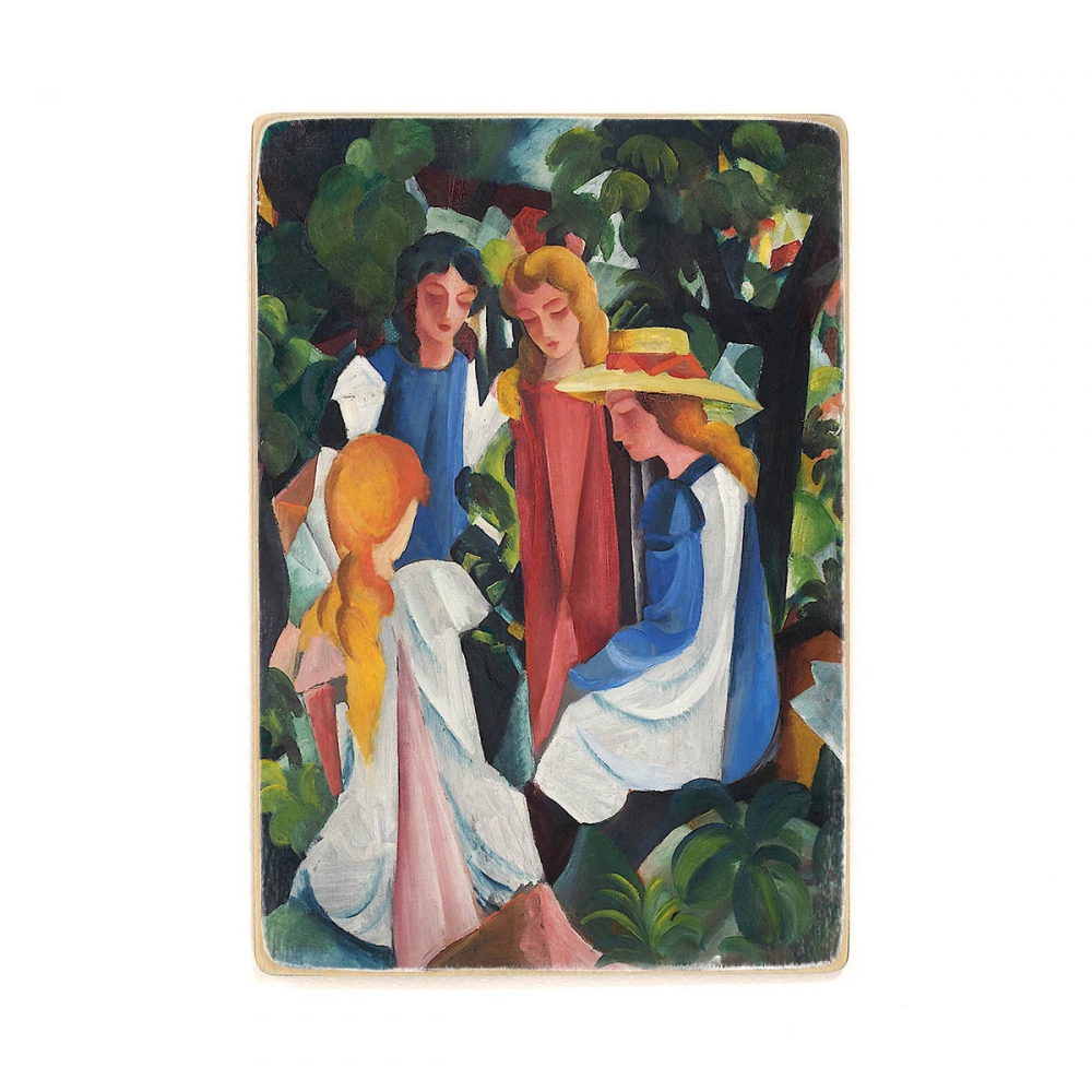 

Деревянный постер Искусство August Macke - Four Girls А1