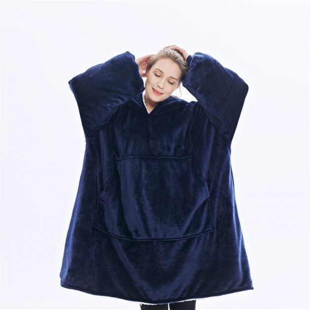 

Толстовка-плед с капюшоном и рукавами Huggle Hoodie Синий