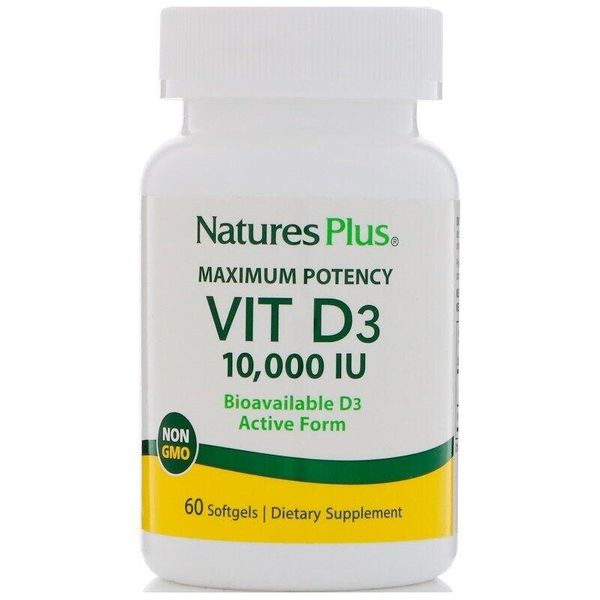 

Витамин D3 Vitamin D3 Nature's Plus 10 000 МЕ 60 капсул (NP179)