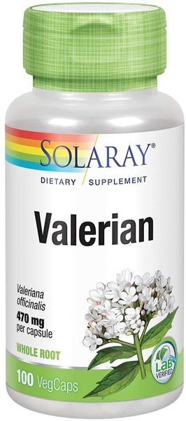 

Валериана корень Valerian Solaray 470 мг 100 вегетарианских капсул (SR096)