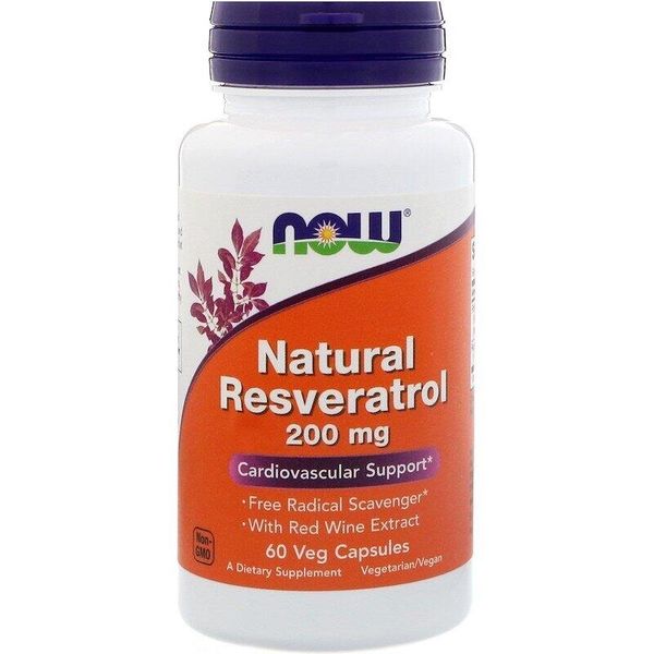 

Ресвератрол Resveratrol Now Foods 200 мг 60 капсул (NF615)