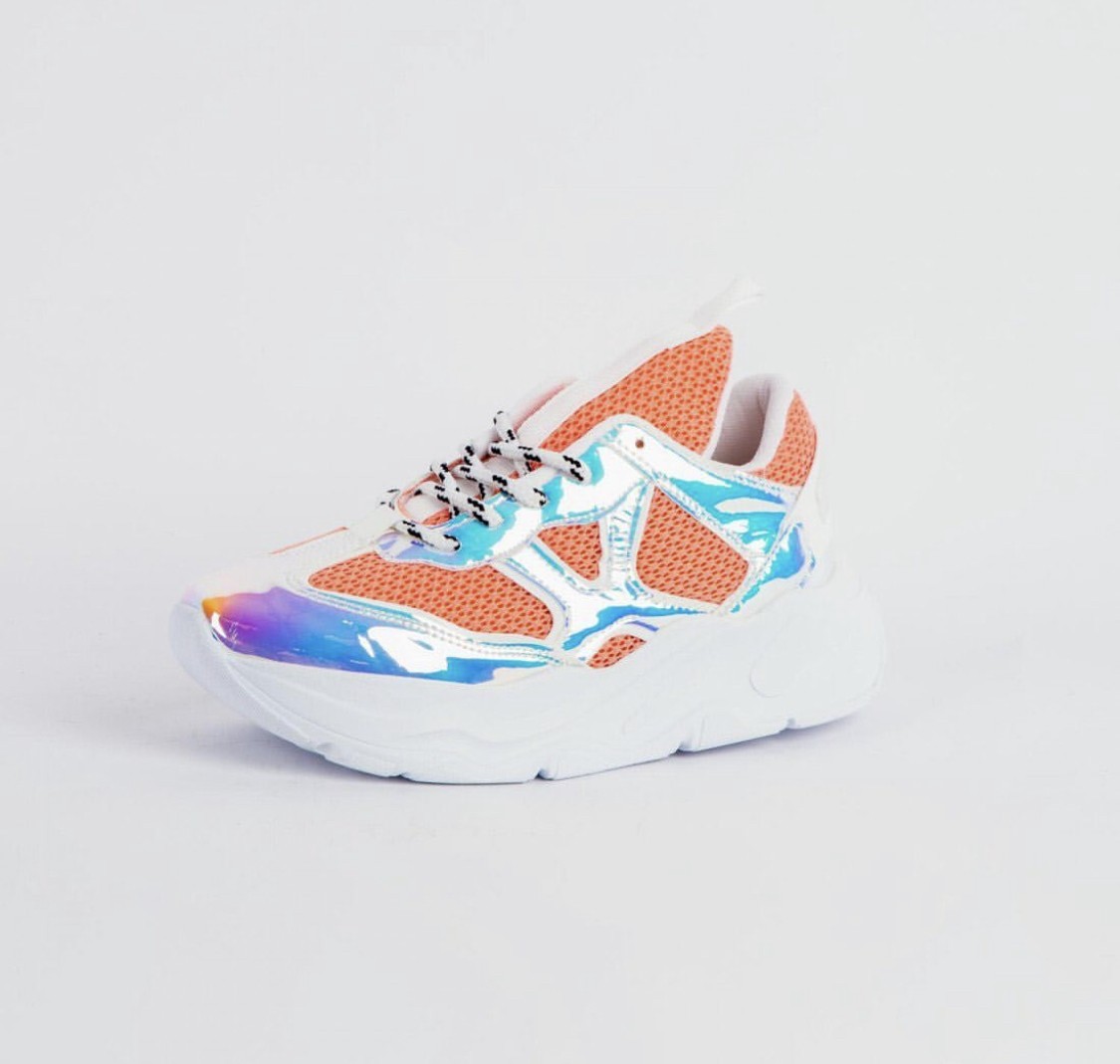 

Женские кроссовки Sofi&Mshoes Коралловые с голограммой 38(24см)