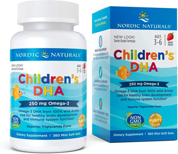 

Рыбий жир для детей Children's DHA Nordic Naturals клубника 360 капсул (NN012)