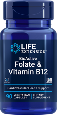 

Витамин В9 Фолиевая кислота и В12 Folate & Vitamin B12 Life Extension 90 капсул (LE035)