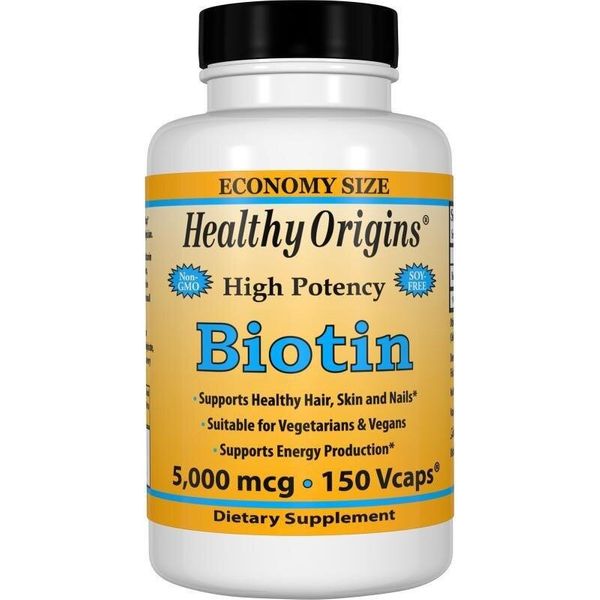 

Витамин В7 Биотин Biotin Healthy Origins 5000 мкг 150 капсул (HO061)