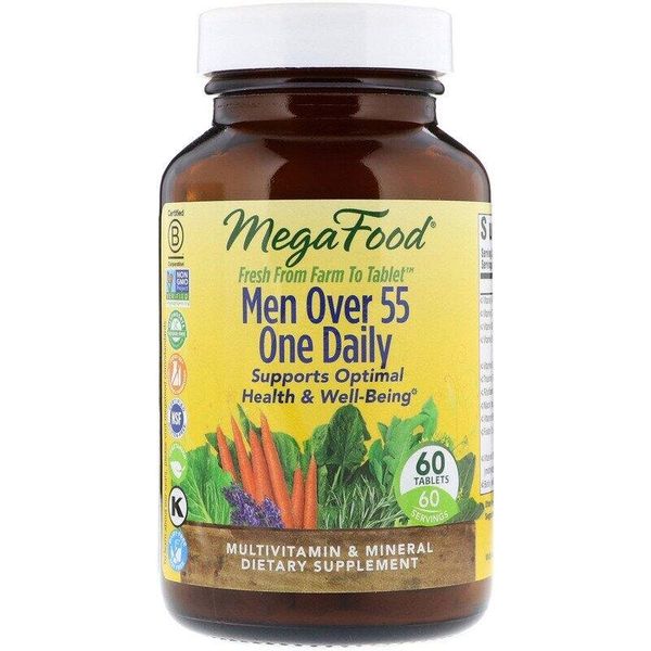 

Витамины для мужчин 55+ Men Over 55 One Daily MegaFood 90 таблеток (MF067)
